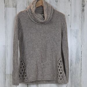 dressbarn Taupe Tan Cowl Neck Sweater Multi Style Knit Size Large